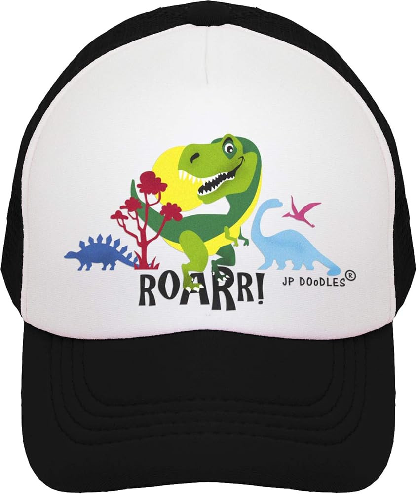 JP DOoDLES T-Rex Dinosaur Hat Kids Trucker Hat. Baseball Mesh Back Cap fits Baby, Toddler and You... | Amazon (US)
