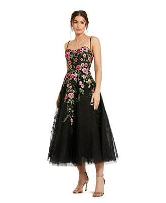 Women's Women's Bustier Embroidered Floral A-Line Dress | Macy's