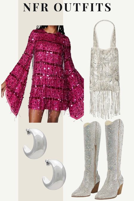 NFR OUTFITS - holiday - sequins - new years eves - earrings - purse - boots - bachelorette - bride to be - holiday outfit - Christmas - rhinestone 

#LTKCyberWeek #LTKsalealert #LTKworkwear