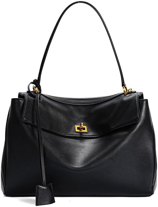 Genuine leather cowhide women's shoulder bag with detachable shoulder strap, flap buckle and unde... | Amazon (US)