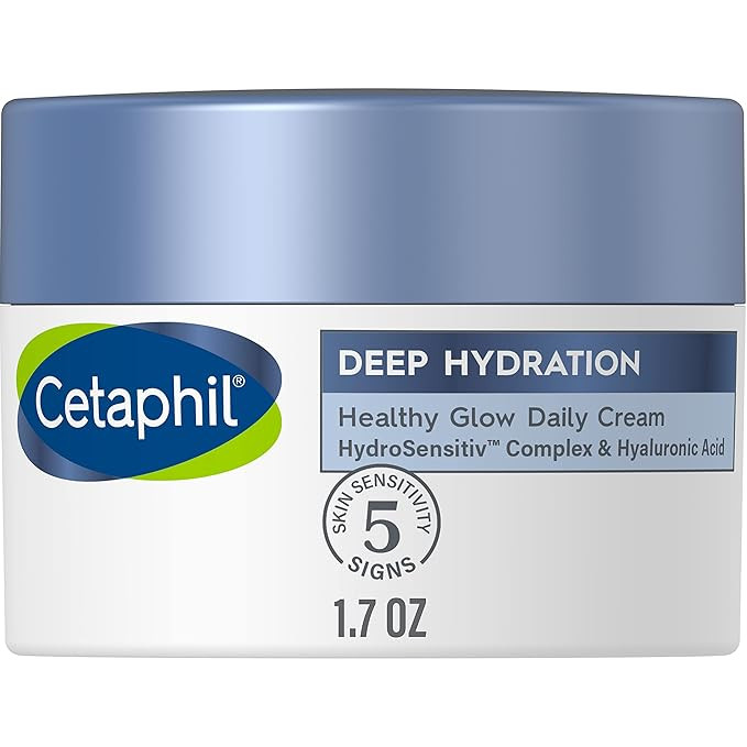 Cetaphil Deep Hydration Healthy Glow Daily Face Cream, 1.7 oz, 48 Hour Dry Skin Face Moisturizer ... | Amazon (US)