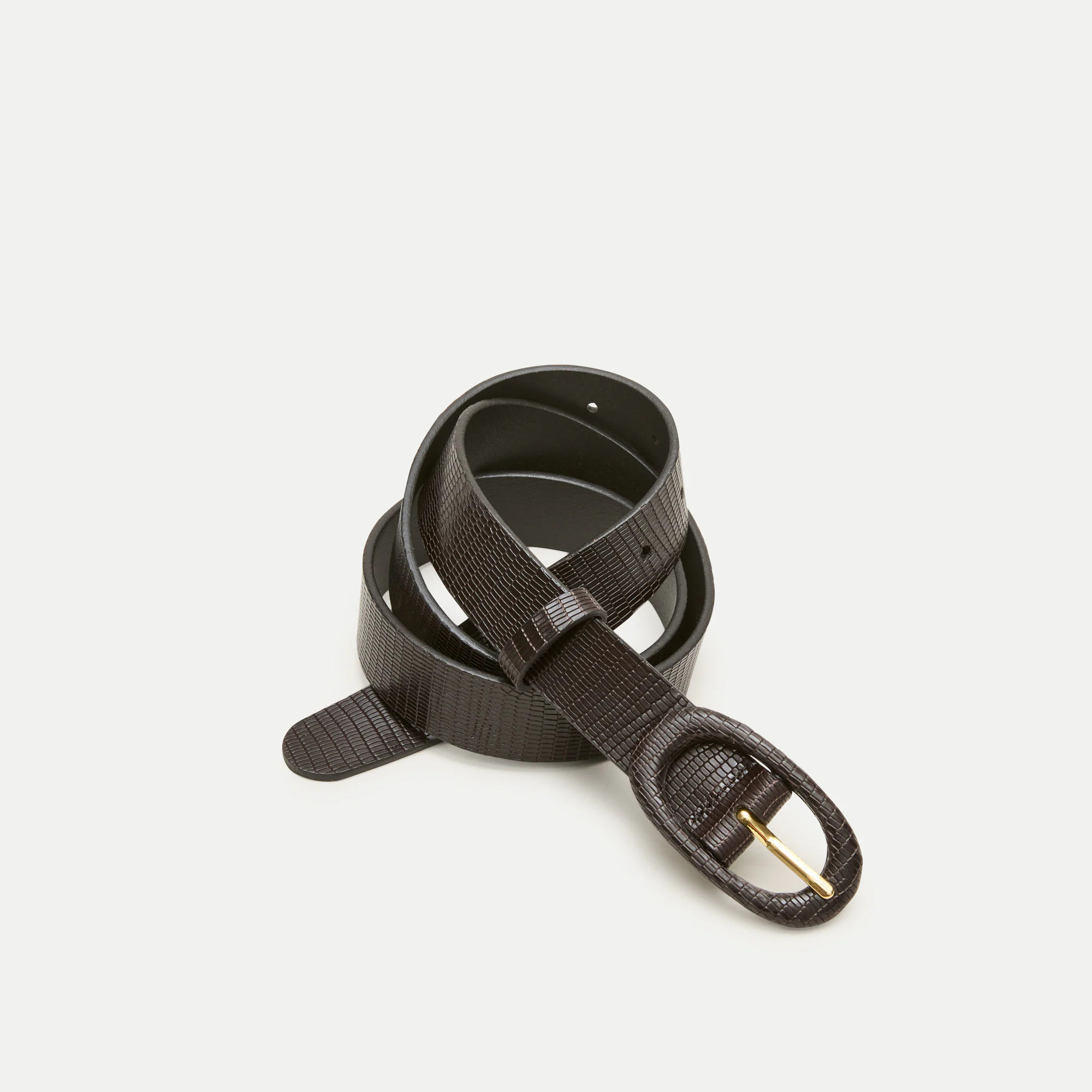 Tonal belt in lizard-embossed leather | J. Crew US