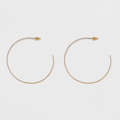 Textured Open Hoop Earrings - A New Day™ Gold | Target