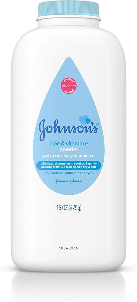 Johnson's Baby Powder, Naturally Derived Cornstarch with Aloe & Vitamin E for Delicate Skin, Hypo... | Amazon (US)
