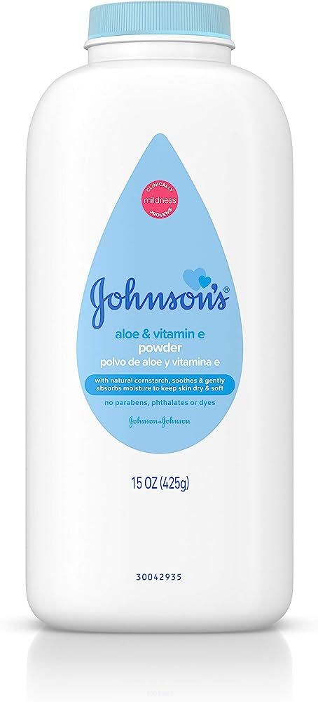 Johnson's Baby Powder, Naturally Derived Cornstarch with Aloe & Vitamin E for Delicate Skin, Hypo... | Amazon (US)