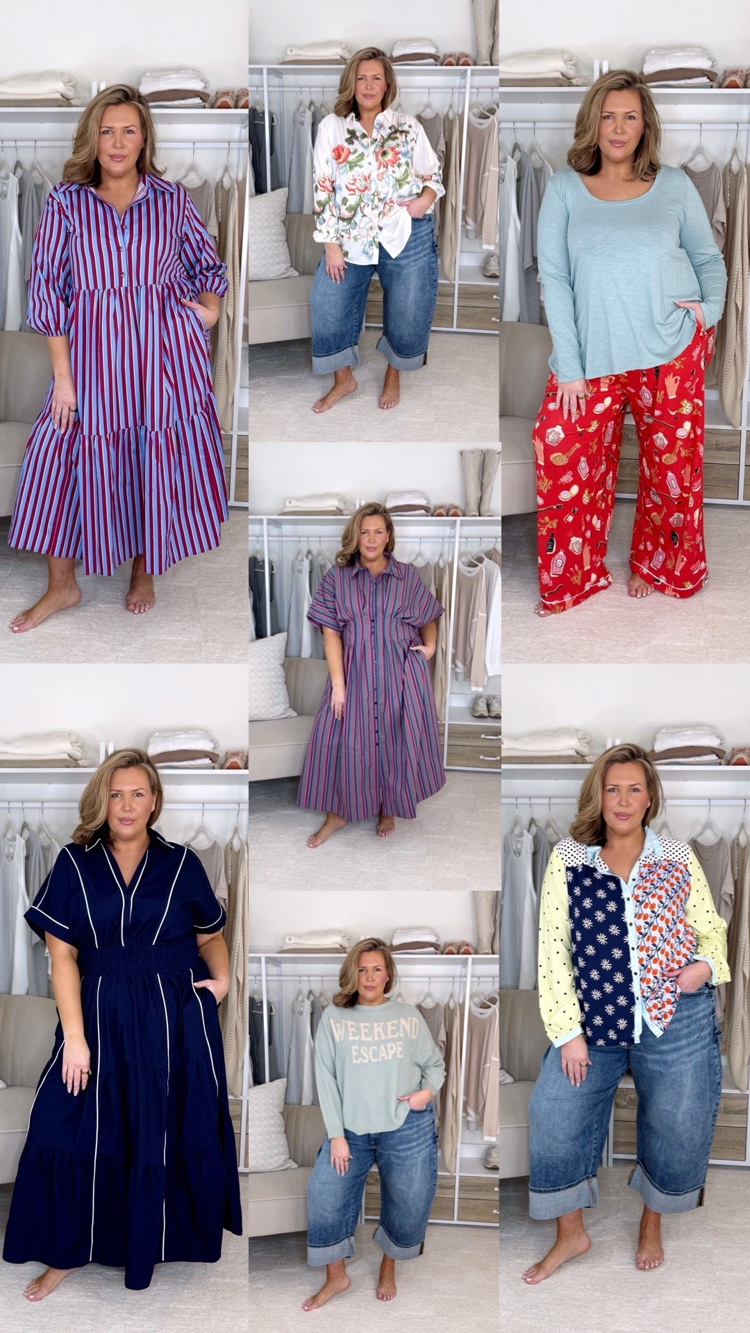 Use my code ASHLEYD20 for 20% off! 1. Wearing the 1X in the blue striped dress, size down! 2. Wearing a 2X in the white top and 20W in the jeans, size up if in between!. 3. Wearing a 3X in the pajama bottoms and 2X in the top. 4. Wearing a 2X in the pink striped dress. 5. Wearing a 2X in the navy dress. 6. Wearing a 2X in the sweater and 20W in the jeans. 7. Wearing a 2X in the top, it does pull a little in the hips so maybe size up and 20W in the jeans. 

Plus size fashion, anthro haul, sale alert, spring fashion, spring outfit ideas, trendy fashion, mom style, ootd, chic style

#LTKOver40 #LTKPlusSize #LTKMidsize