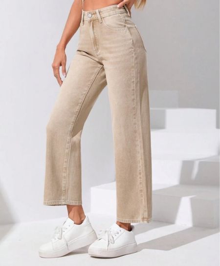 Love these Carmel colored jeans at Shein! Fall jeans!