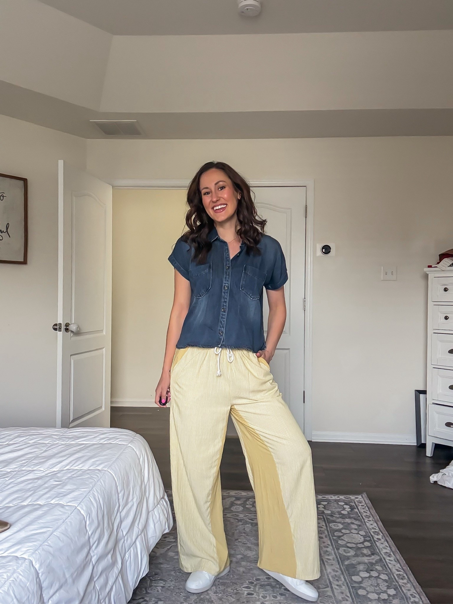 Yellow striped pants - perfect for spring! 💛

#LTKdayinmylife #LTKSeasonal
