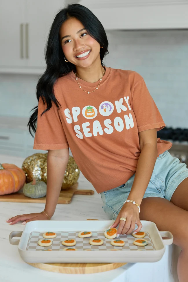 Spooky Season Cookies Rust Tee | Pink Lily