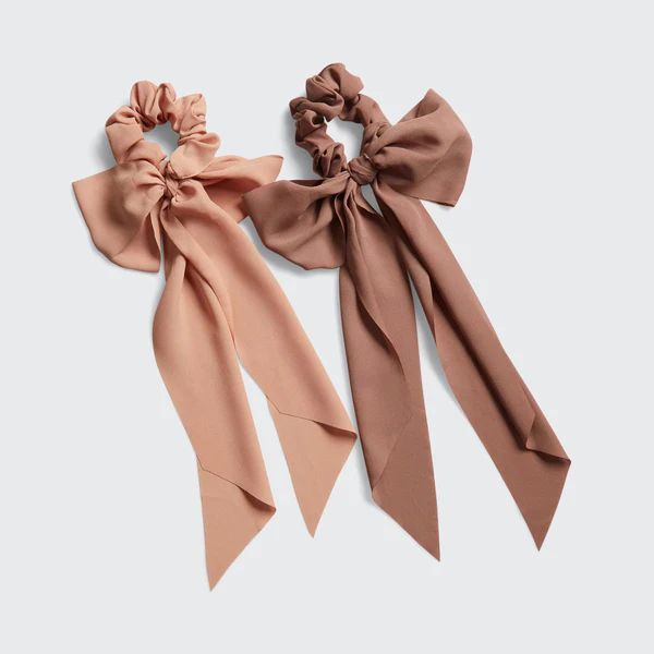 Crepe Scarf Scrunchie 2pc Set - Terra Cotta | Kitsch