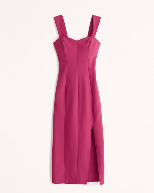 Women's Wide Strap Corset Midi Dress | Women's New Arrivals | Abercrombie.com | Abercrombie & Fitch (US)