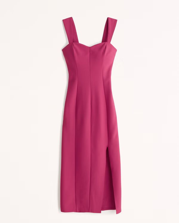 Women's Wide Strap Corset Midi Dress | Women's New Arrivals | Abercrombie.com | Abercrombie & Fitch (US)