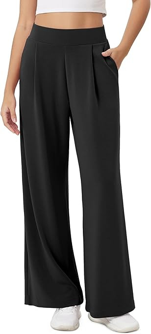 ODODOS Modal Soft Wide Leg Pants for Women High Waist Casual Relaxed Pants with Pockets-27/29"/ 3... | Amazon (US)