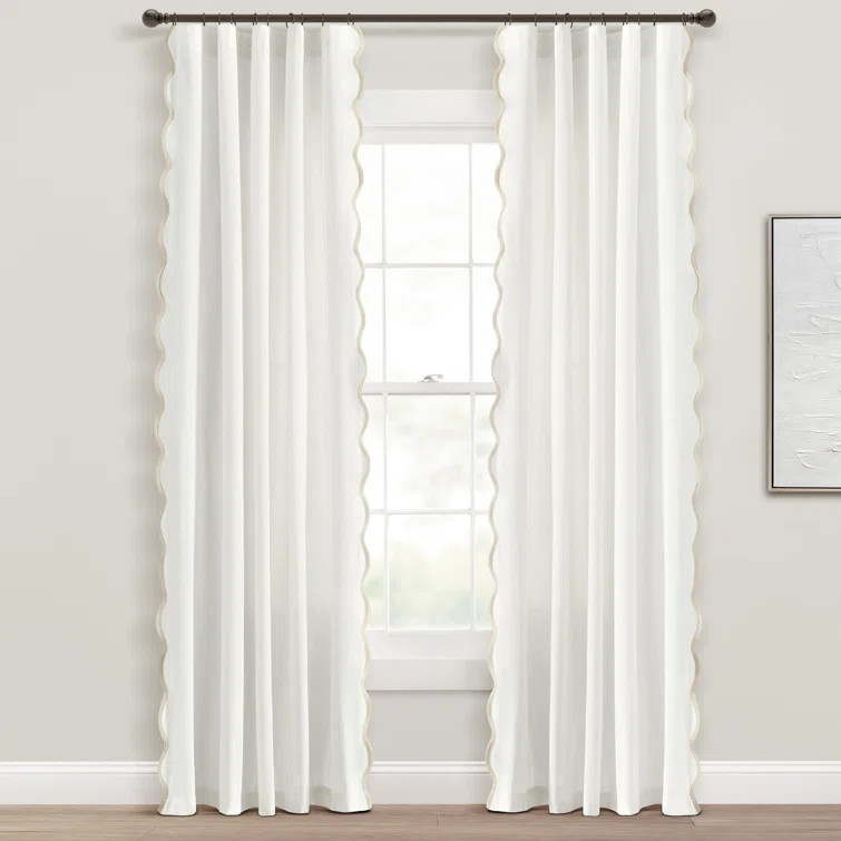 Yolonda Cotton Blend Semi Sheer Curtain Pair | Wayfair North America