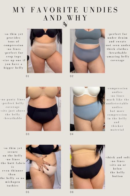 1) thinstincts 2.0 wearing size 1X size up one if you have a big belly
2) bliss high waist briefs wearing a large 
3) no show high waist briefs wearing a large
4) eco care seamless shaping briefs wearing an xl
5) undietectable brief wearing an xl
6) super soft seamless briefs wearing a large 

Use code TORIB for a discount at Harper Wilde 

Use code TORIXSPANX for a discount at spanx

#LTKwedding #LTKstyletip #LTKcurves