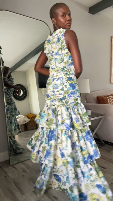 Spring dress! High neck floral ruched tiered dress. A bit roomy, I could size down. Great wedding guest dress!

#LTKfindsunder100 #LTKwedding #LTKSpringSale