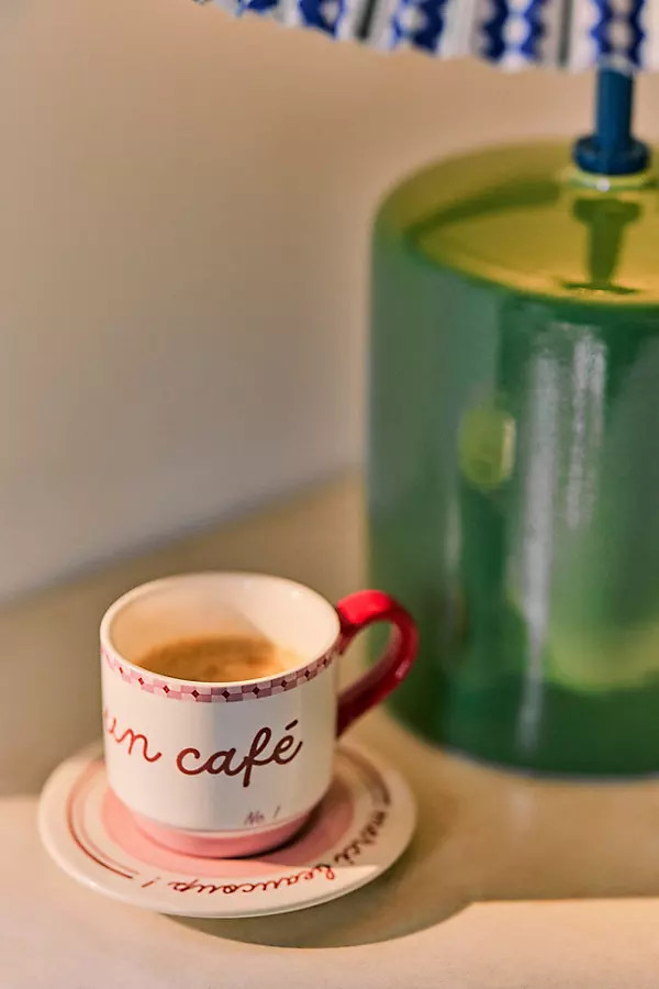 Café Violette Handpainted Stoneware Espresso Cup & Saucer | Anthropologie (US)