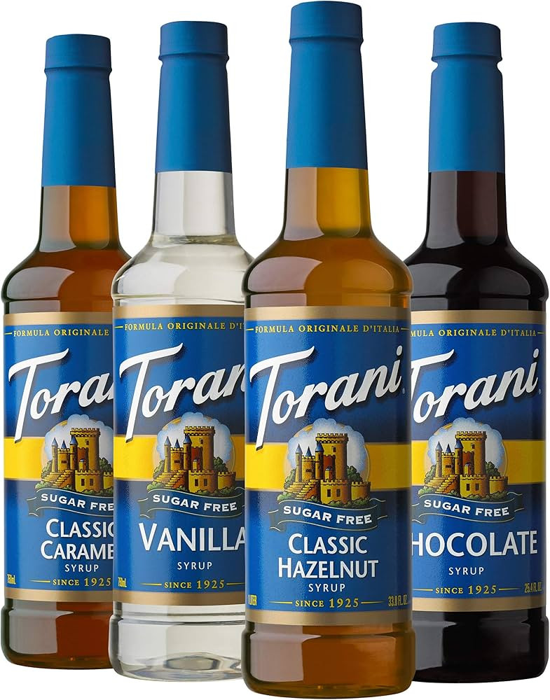 Torani Sugar Free Syrup, Variety Pack, 25.4 Ounce (Pack of 4) | Amazon (US)