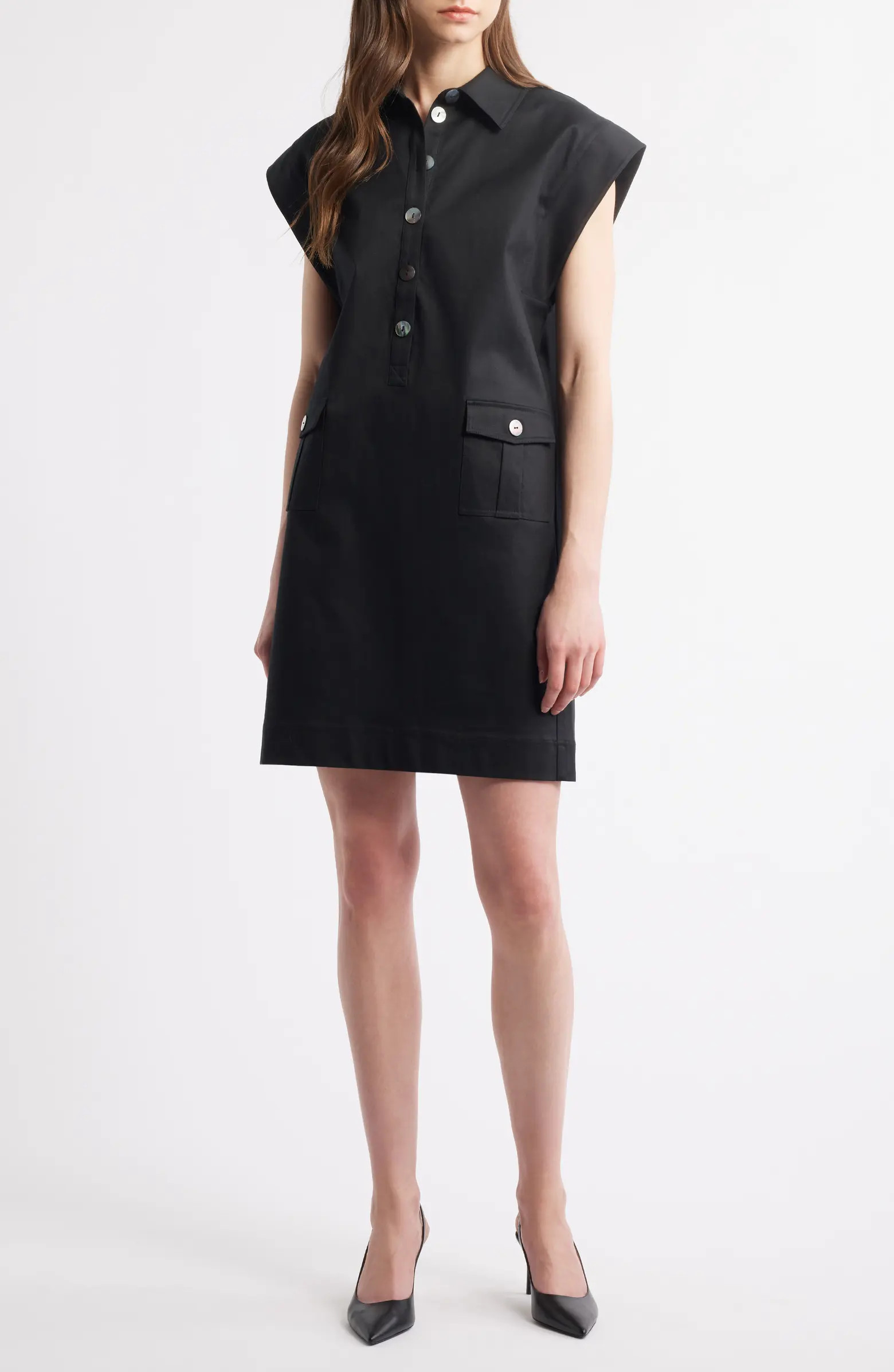 Ming Wang x Tanya Foster Utility Shift Dress | Nordstrom | Nordstrom