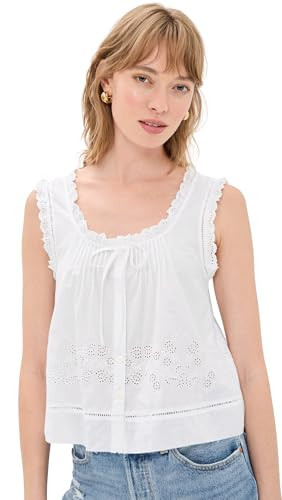 Madewell Women's Leah Top, White, XL | Amazon (US)