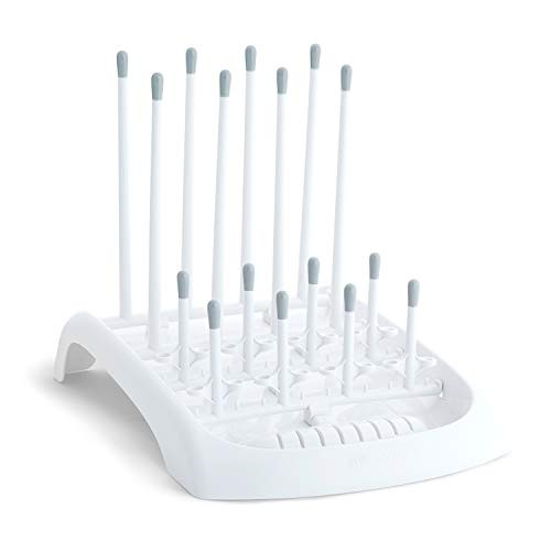 Munchkin Fold Baby Bottle Drying Rack - Compact Design Folds Flat for Easy Storage, White/Grey | Amazon (US)