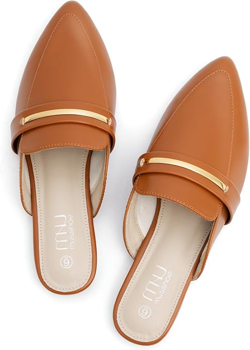 MUSSHOE Comfortable Work Women's Mules - Casual Slip on Black Suede Backless Loafers-Office Busin... | Amazon (US)