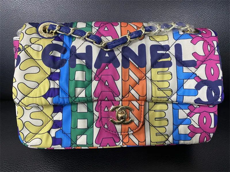 Cha-nel Dupe Large Printed Fabric Shopping Bag handbags Multicolor design bags 1183 | DHGate