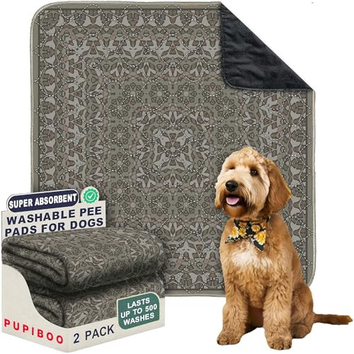 PUPIBOO Washable Pee Pads for Dogs - Super Absorbent Reusable Puppy Training Pads - 100% Waterproof, Leak-Proof & Non-Slip Whelping Pads for Pet Housebreaking | Amazon (US)