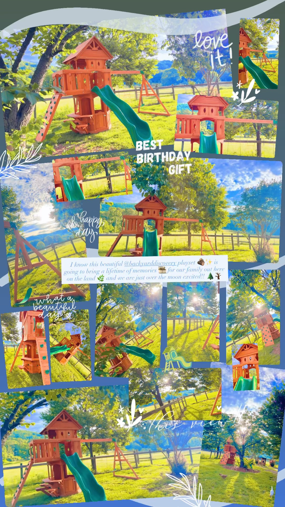 I know this beautiful @backyardiscovery playset 🪵✨ is going to bring a lifetime of memories 🎞️ ahead for our family out here on the land 🌿 and we are just over the moon excited!! 🌲🪾