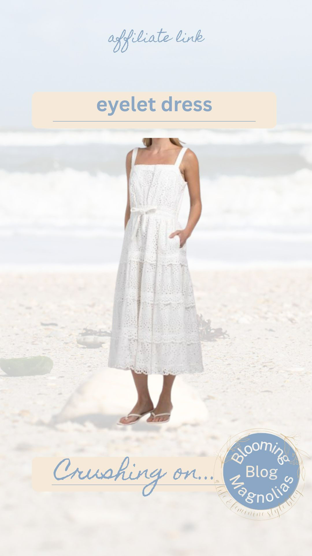 Eyelet dress. Dress with pockets. Summer dress. White dress 

 