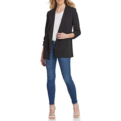DKNY SPORTSWEAR Womens Foundation Long Sleeve Shawl Collar Open, Jacket, Black, Medium US | Amazon (US)