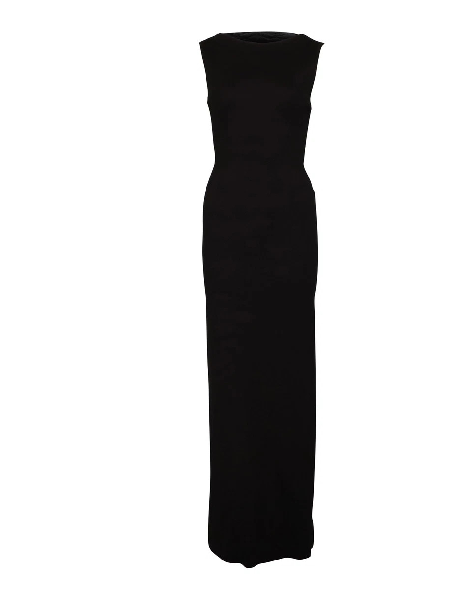 Alaïa Jacquard Sleeveless Low Back Long Gown in Black Cotton | eBay UK