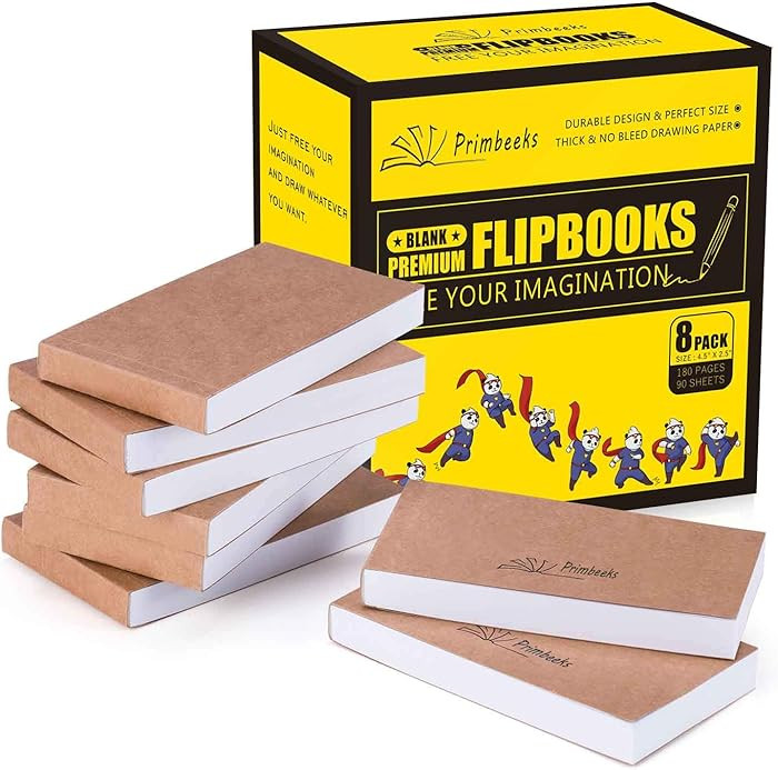 PRIMBEEKS Premium Blank Flipbooks, 720 Sheets (1440 Pages) No Bleed Flip Book Kit, 4.5" x 2.5" Dr... | Amazon (CA)