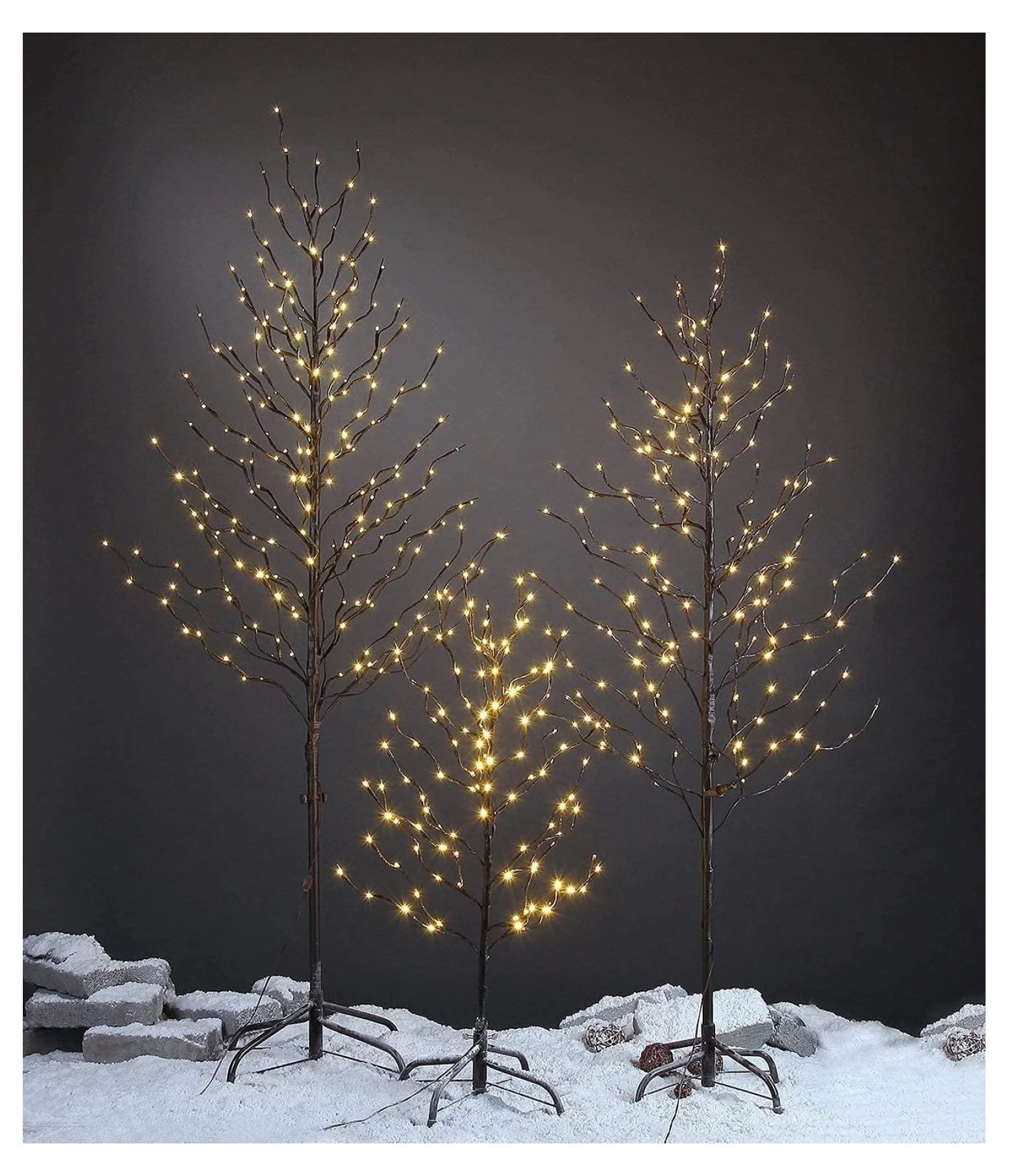 CRIXLHIX Set of 3 Star Light Trees, Including 3 feet, 5 feet, and 6 feet, Warm White, Brown Branc... | Walmart (US)