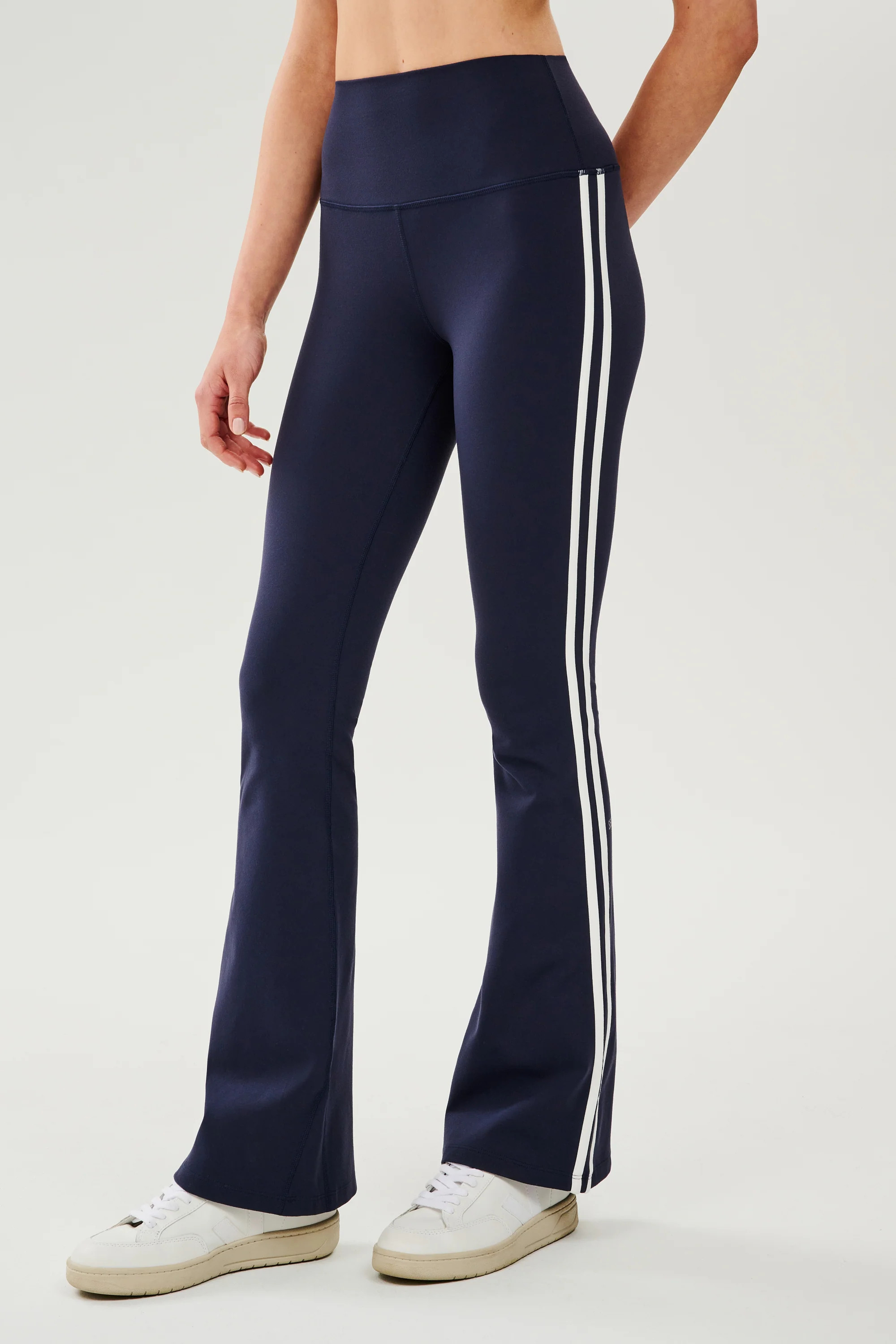 Raquel High Waist Flared Legging - Indigo/White | Splits59.com