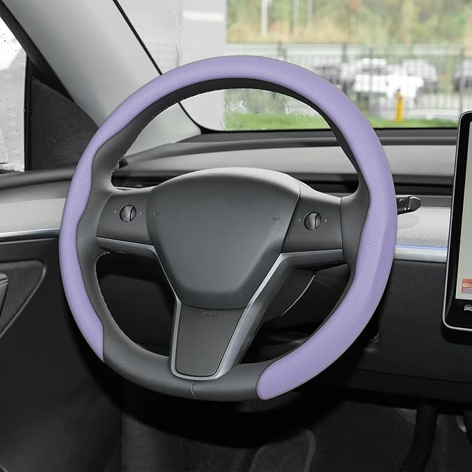 Frani Nappa Leather Steering Wheel Cover,Universal Fit 15 Inch-Premium Non-Slip Breathable Comfor... | Amazon (US)