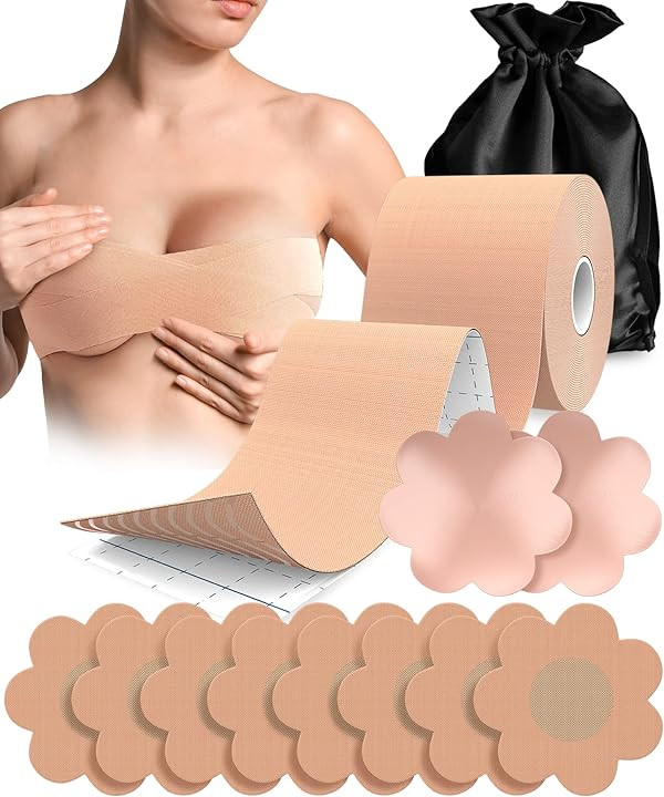 Busties Breast Tape Kit (12pcs), Boob Tape (Women Owned), Easy to Use Boobytape for Breast Lift, Bob | Amazon (US)
