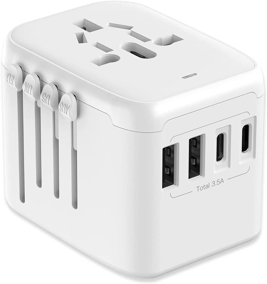 Universal International Power Travel Plug Adapter, 5 in 1 European Travel Plug Adapter W/ 3.5A 2x... | Amazon (CA)