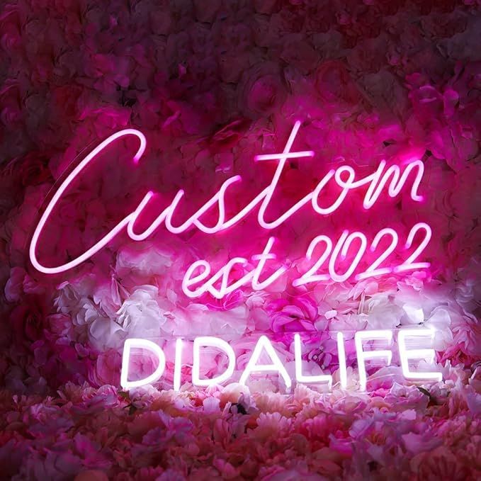 Custom LED Neon Signs, DIDALIFE Handmade Personalised Neon Signs light for Wall Decor,Bedroom, We... | Amazon (US)