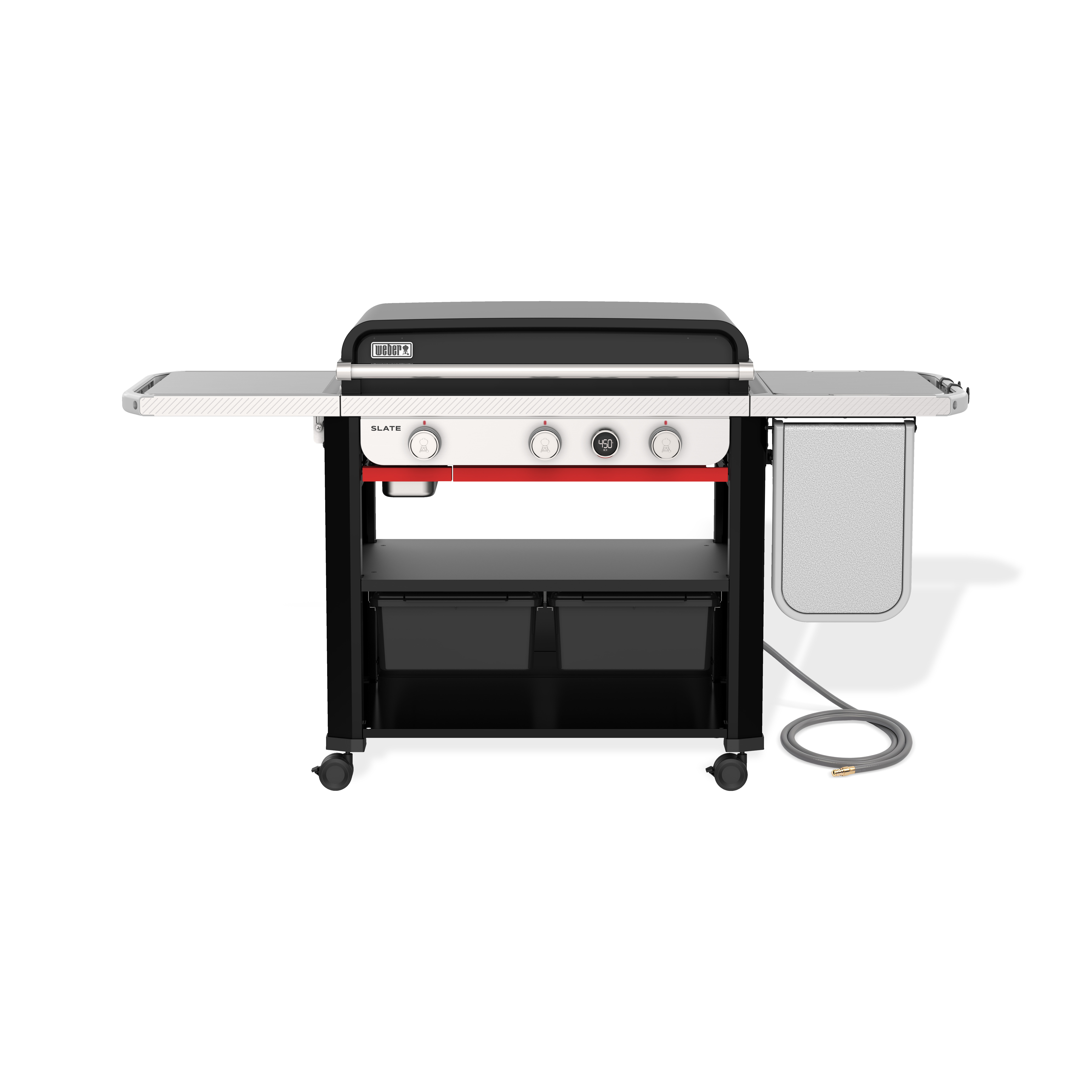 Weber Grills Slate Rust-Resistant Griddle w/ Extendable Side Table Natural Gas | Black | Size 30 | Weber