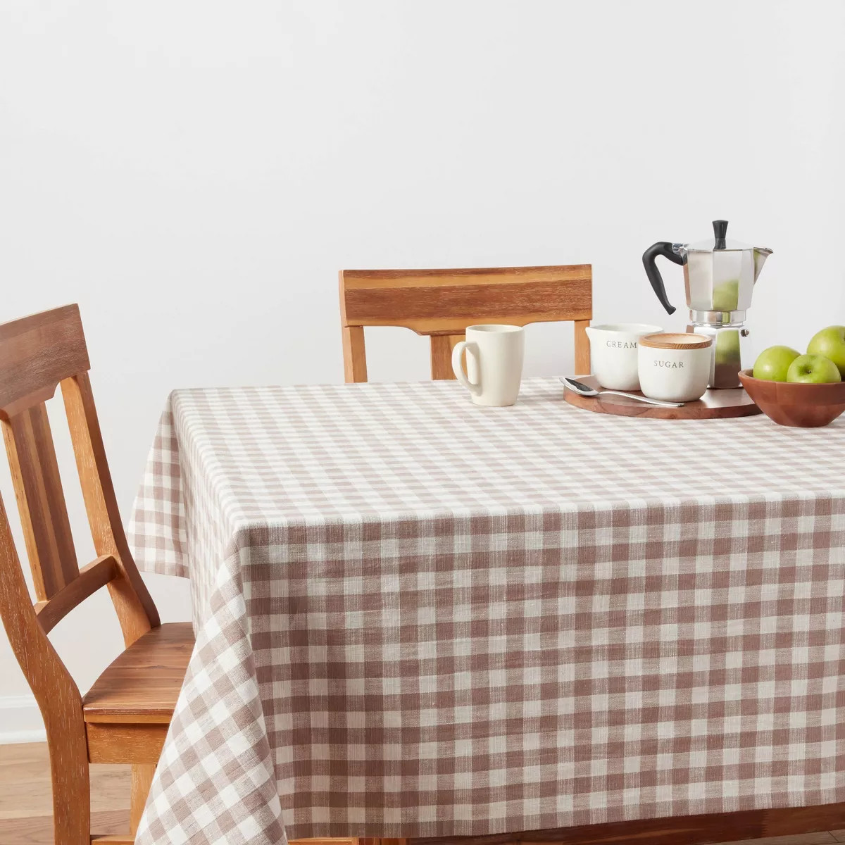 Cotton Gingham Tablecloth Taupe - Threshold™ | Target