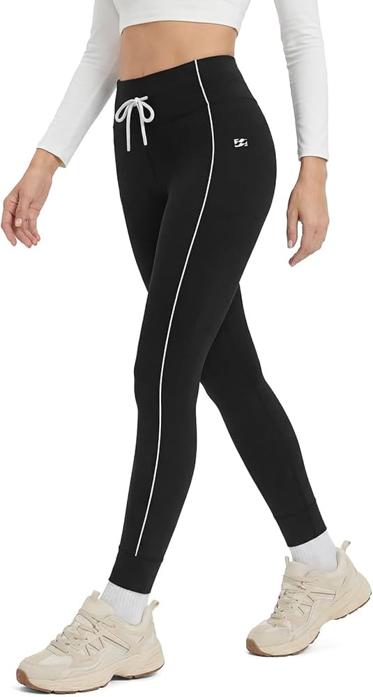 Drawstring Seamless Leggings for Women, High Waist Workout Yoga Pants, Running & Gym Sweatpants | Amazon (US)