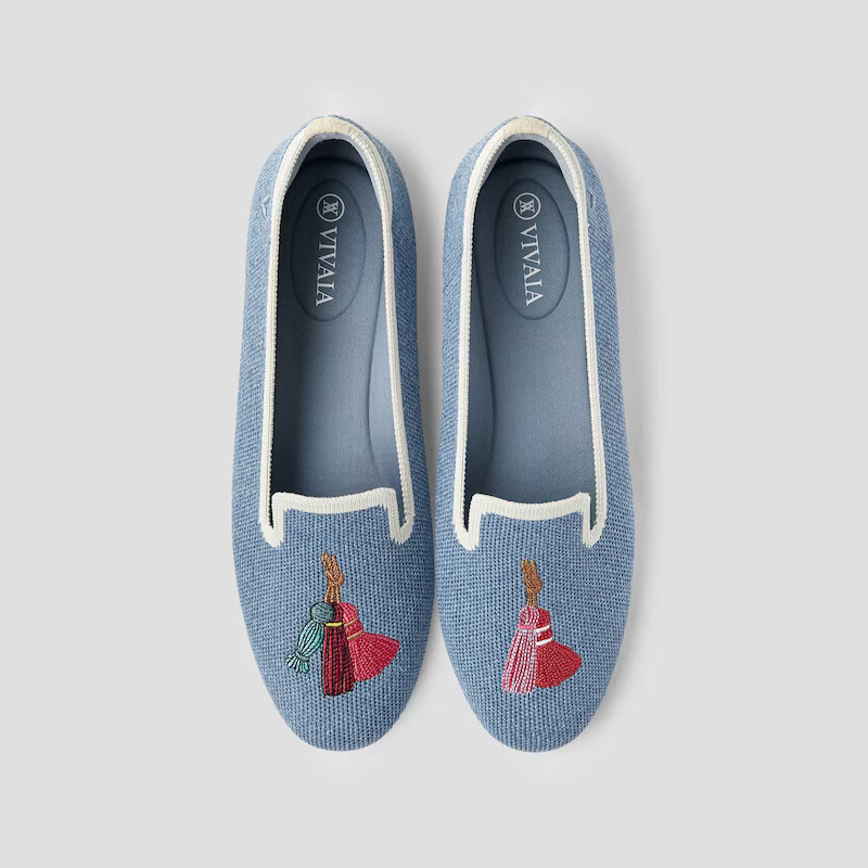 Round-Toe Embroidered Loafers (Audrey) | VIVAIA