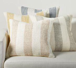 Faye Textured Striped Pillow | Pottery Barn (US)