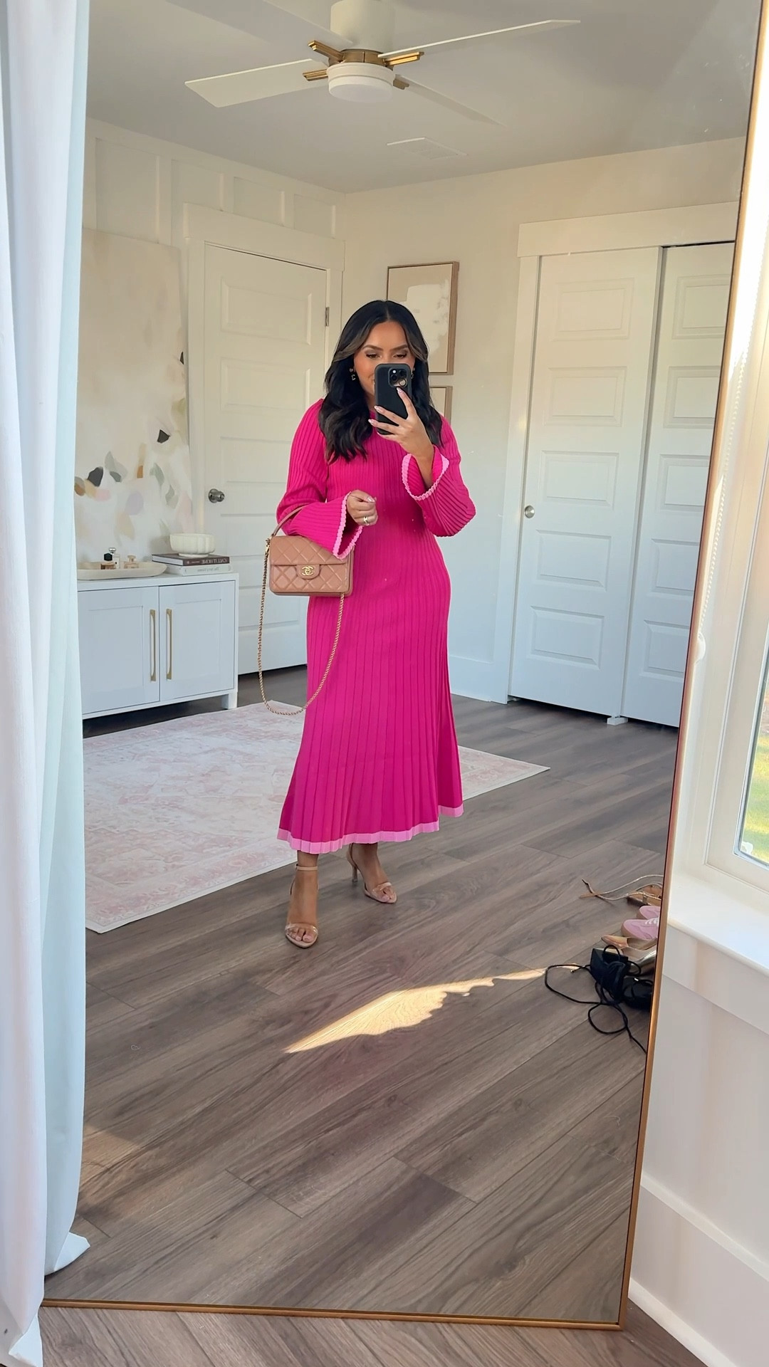 Pink sweater dress size xs TTS
Clear heels size 5 TTS 

#LTKPetite #LTKSummerEdit #LTKSaleAlert