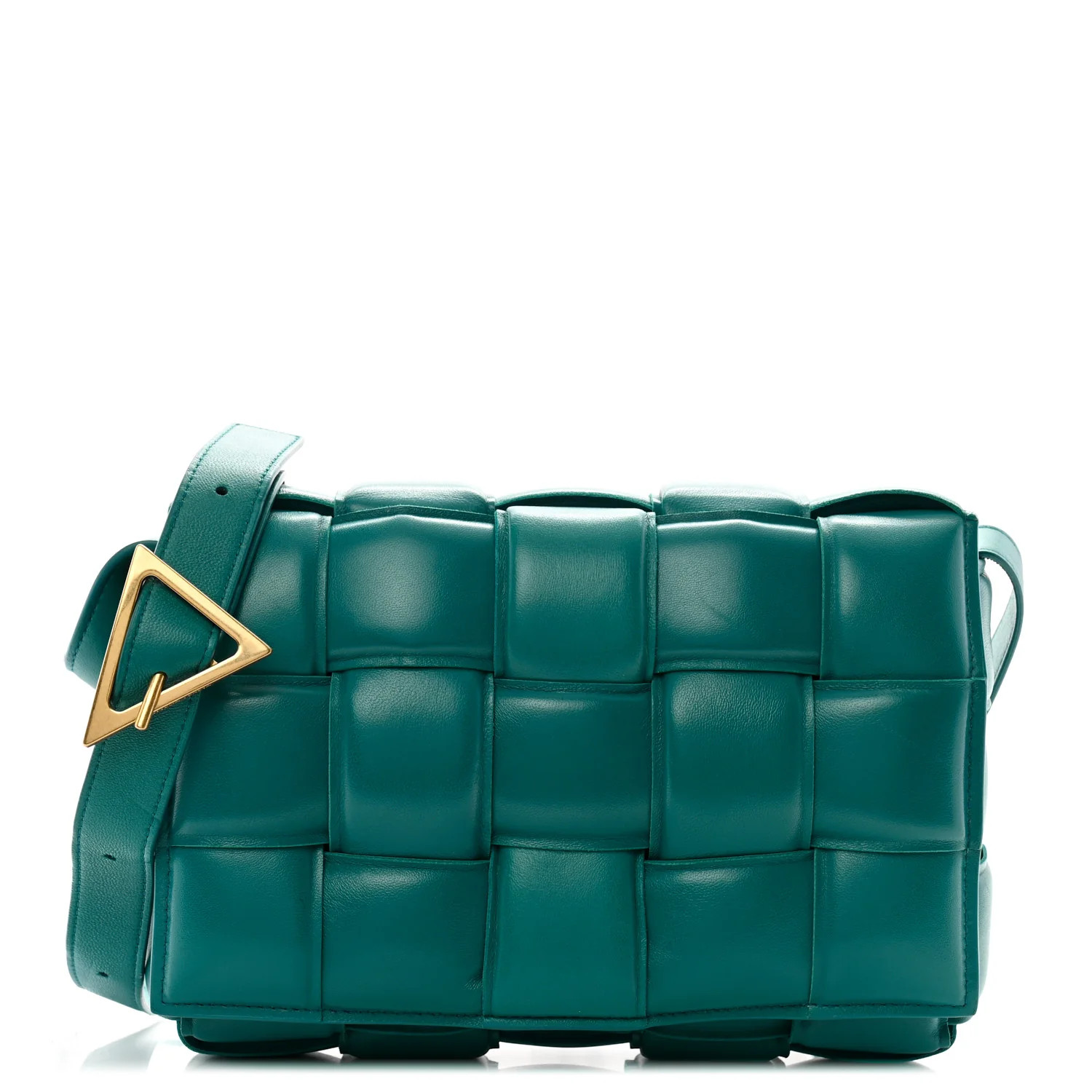 Nappa Maxi Intreccio Padded Cassette Crossbody Bag Mallard | FASHIONPHILE (US)