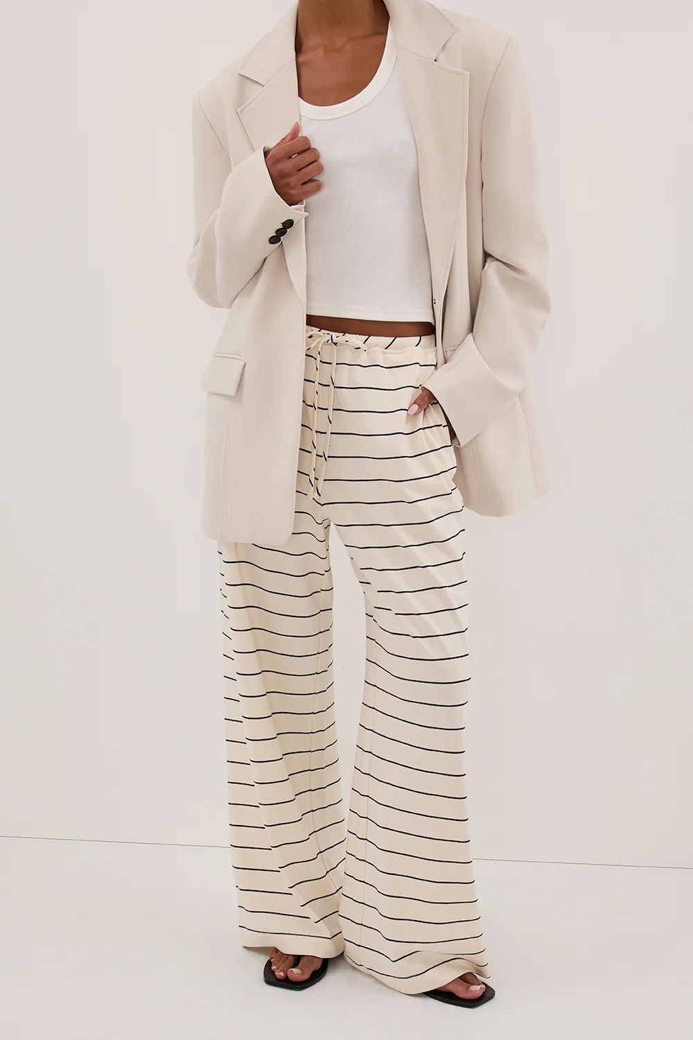 ESME OFF WHITE/BLACK STRIPE PANT | DISSH