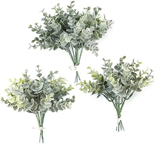 floroom Artificial Flocked Eucalyptus Stems Faux Greenery Spray, 18pcs Best Filler Fake Plants fo... | Amazon (US)