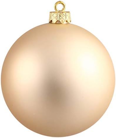 Vickerman 4.75" Champagne Matte Ball Ornament, 4 per Bag | Amazon (US)
