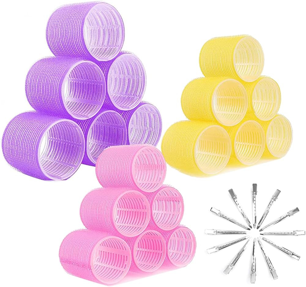 OEIEZ 36 Pcs Hair Rollers set, Self Grip Hair Rollers for Long Medium Short Hair, Jumbo Large Med... | Amazon (US)